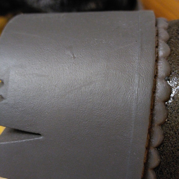 LFL By Lust For Life 7.5 Brown Faux Fur Buckle Snap Chunky Metallic Brown Boots - Picture 16 of 16